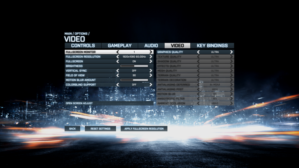 BF3 Ultra Settings