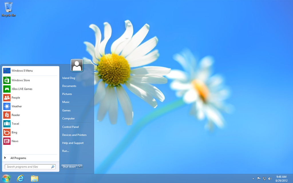 Windows 8 Start Menu