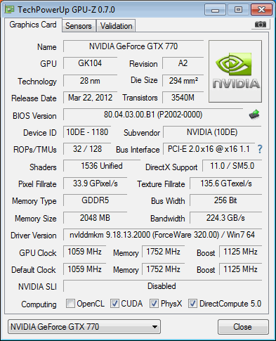 turn your Geforce GTX 680 into a GTX 770 by flashing BIOS - CPUZ