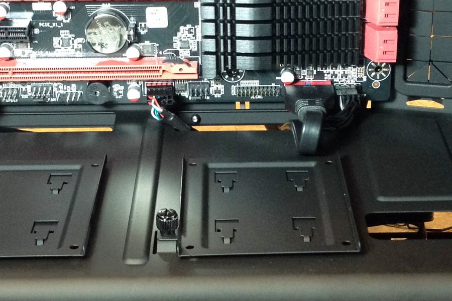Front panel connectors connected.