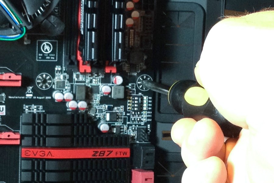 Motherboard mounted.