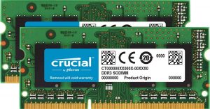 Crucial 16GB Kit (8GBx2) DDR3/DDR3L 1600 MT/S (PC3-12800) Unbuffered SODIMM 204-Pin Memory