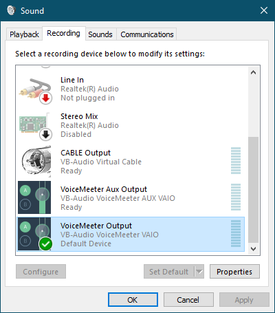 VoiceMeeter Output